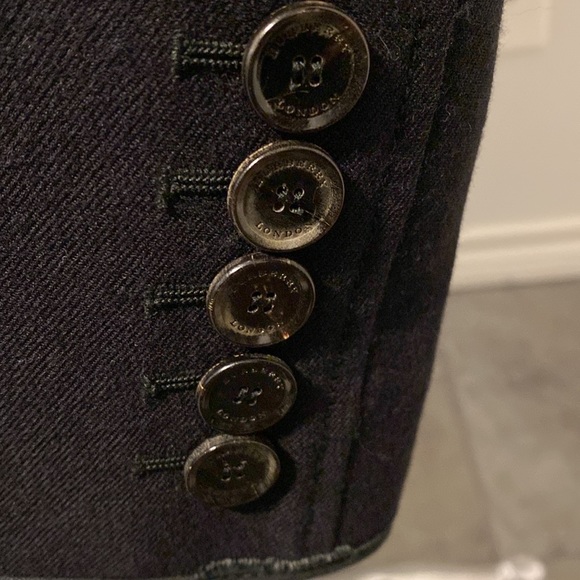 NWOT BURBERRY STUNNING MENS 100% WOOL PEA COAT SIZE LARGE/ 52 EXCELLENT CONDITI - Picture 5 of 16